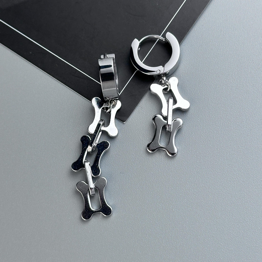 Hoop Butterfly Chain Earrings | Soft Industrial Gender-Neutral Jewelry