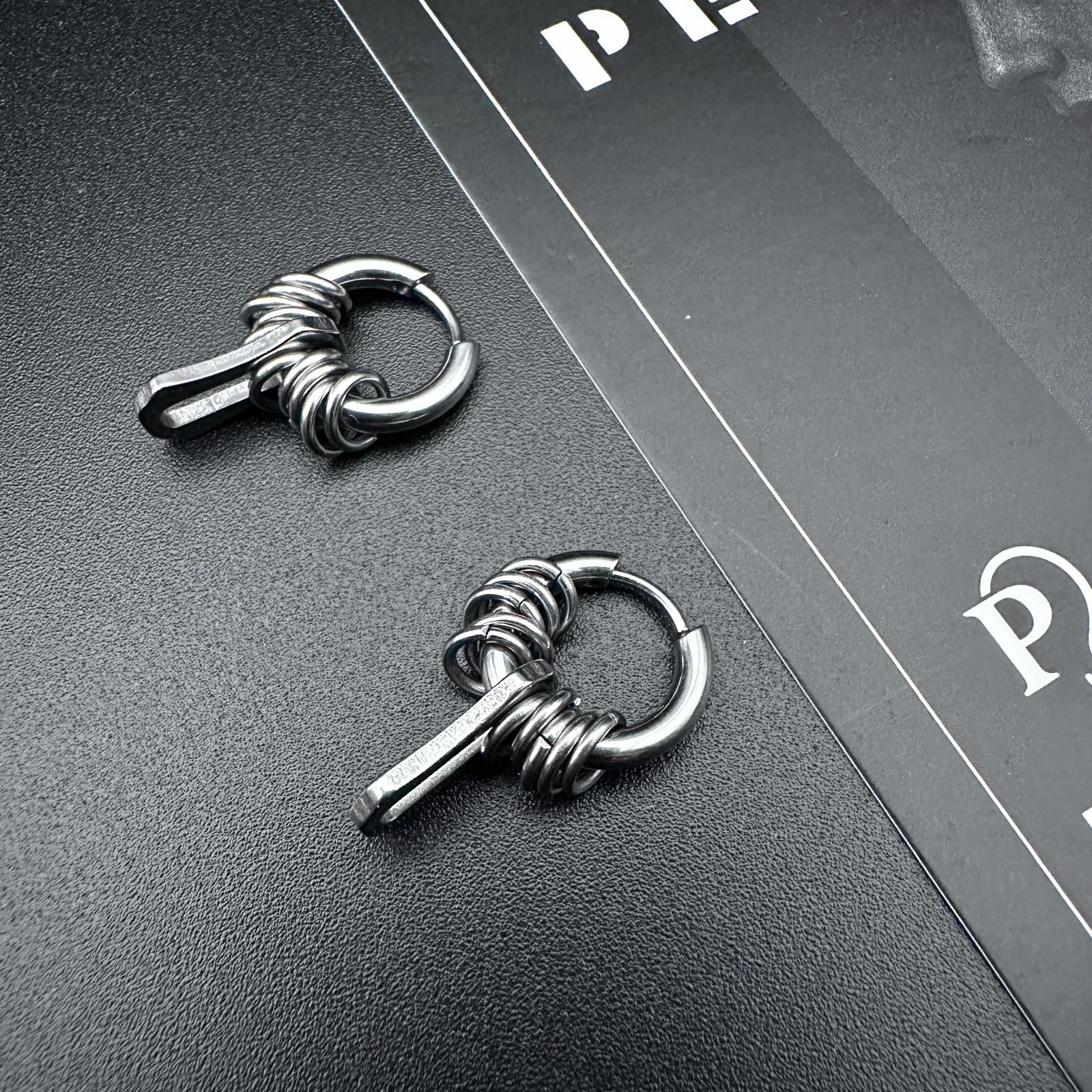Hoop Bone Drop Earrings | Soft-Industrial Unisex Earrings with Strength