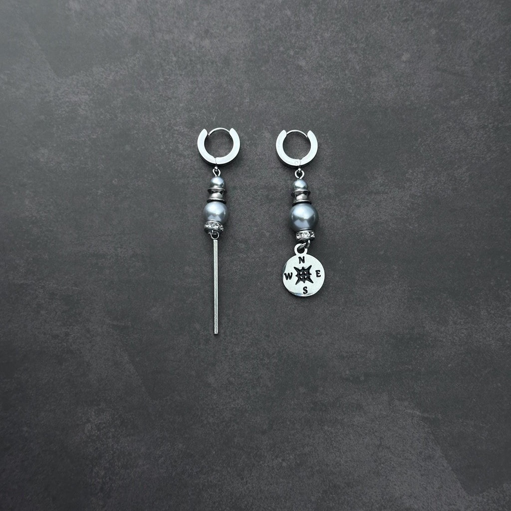 Hoop Long Bar Earrings | Soft Industrial Gender-Neutral Jewelry