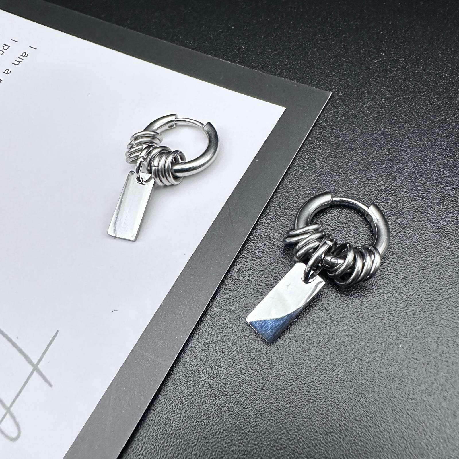 Hoop Tag Earrings | Soft-Industrial Unisex Earrings with Strength