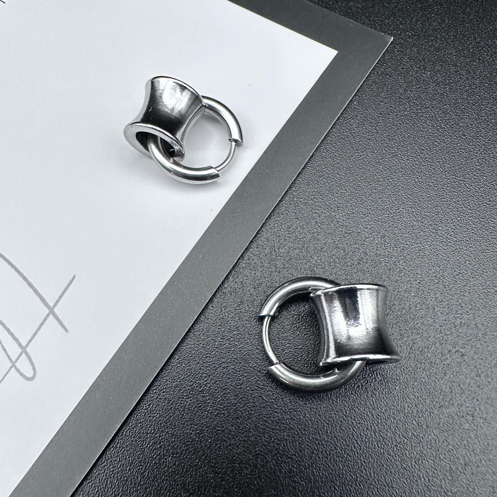 Hoop Cylinder Earrings | Mechanical Soft-Industrial Unisex Earrings