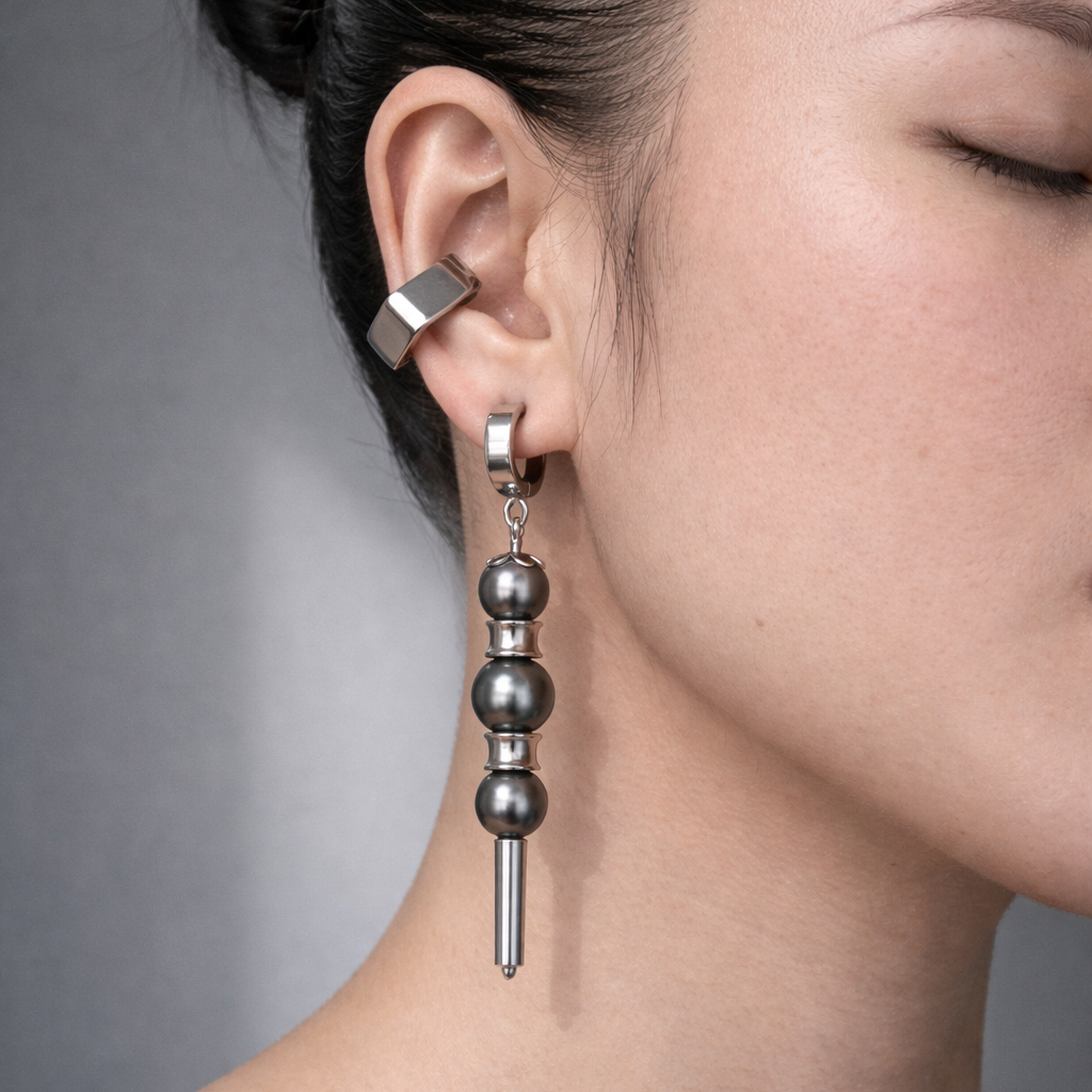 Hoop Scepter Drop Earrings | Soft-Industrial Unisex Earrings