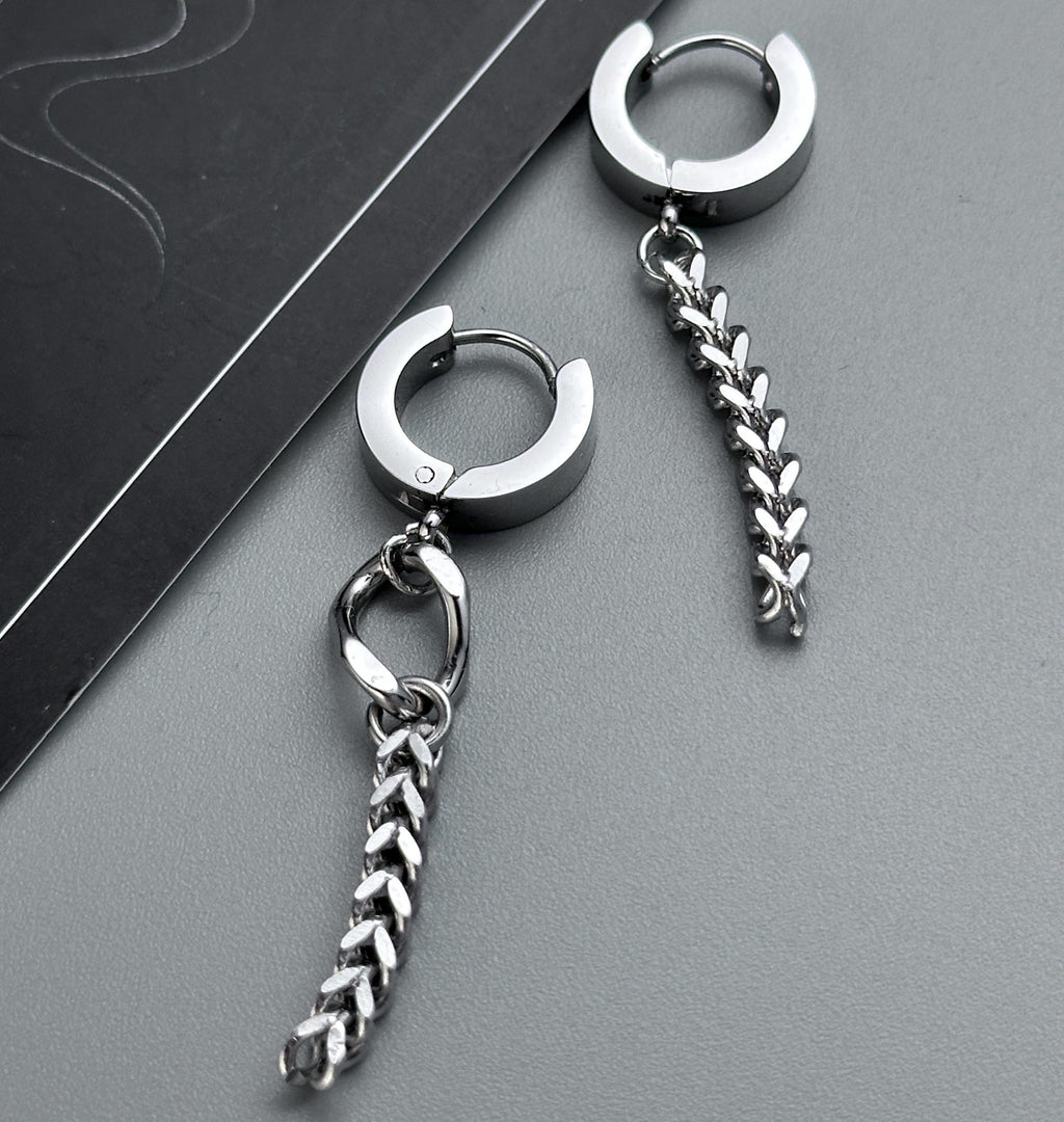 Hoop Chain Earrings | Soft Industrial Gender-Neutral Jewelry