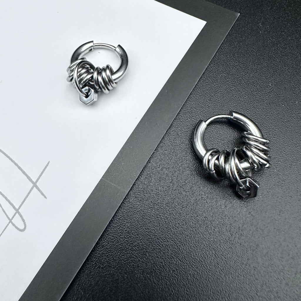 Hoop Knot Detail Earrings | Soft-Industrial Unisex Hoop Earrings