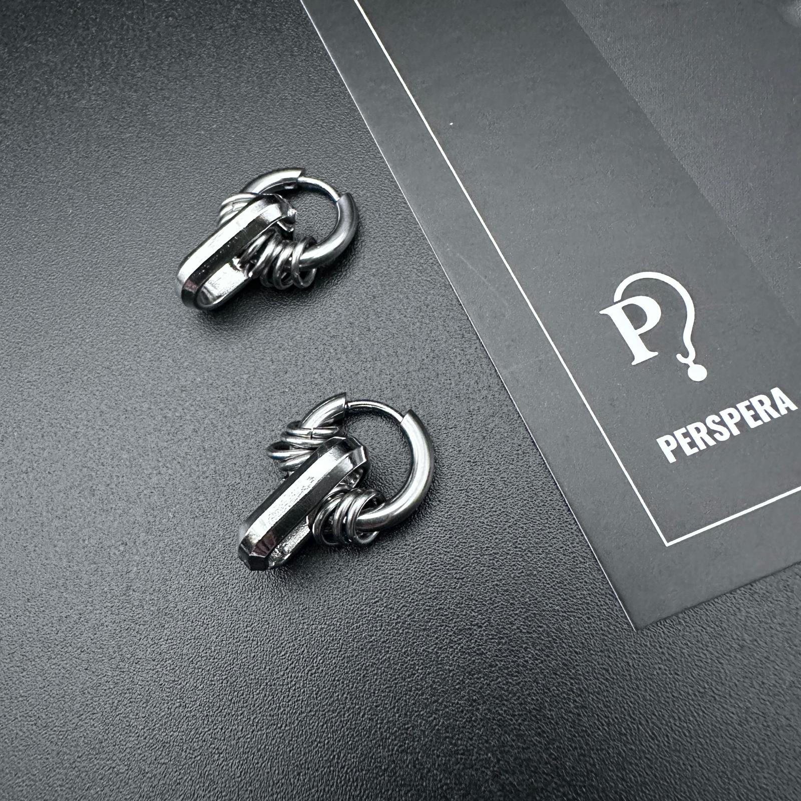 Hoop Bar Drop Earrings | Soft-Industrial Unisex Earrings with Strength