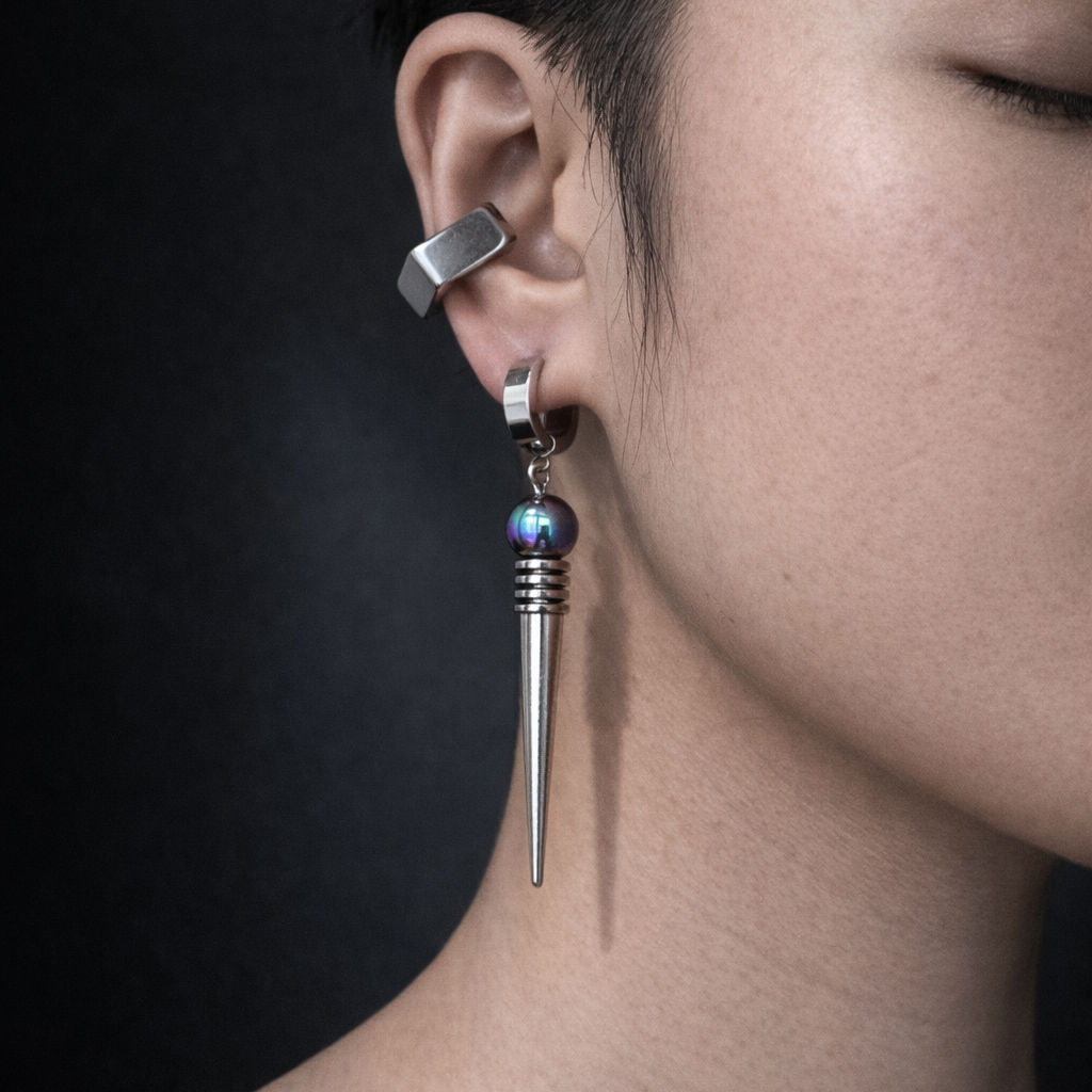 Spike Drop Earrings | Time-Punk Soft-Industrial Unisex Earrings