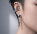 Hoop Bone Chain Earrings | Soft Industrial Gender-Neutral Jewelry