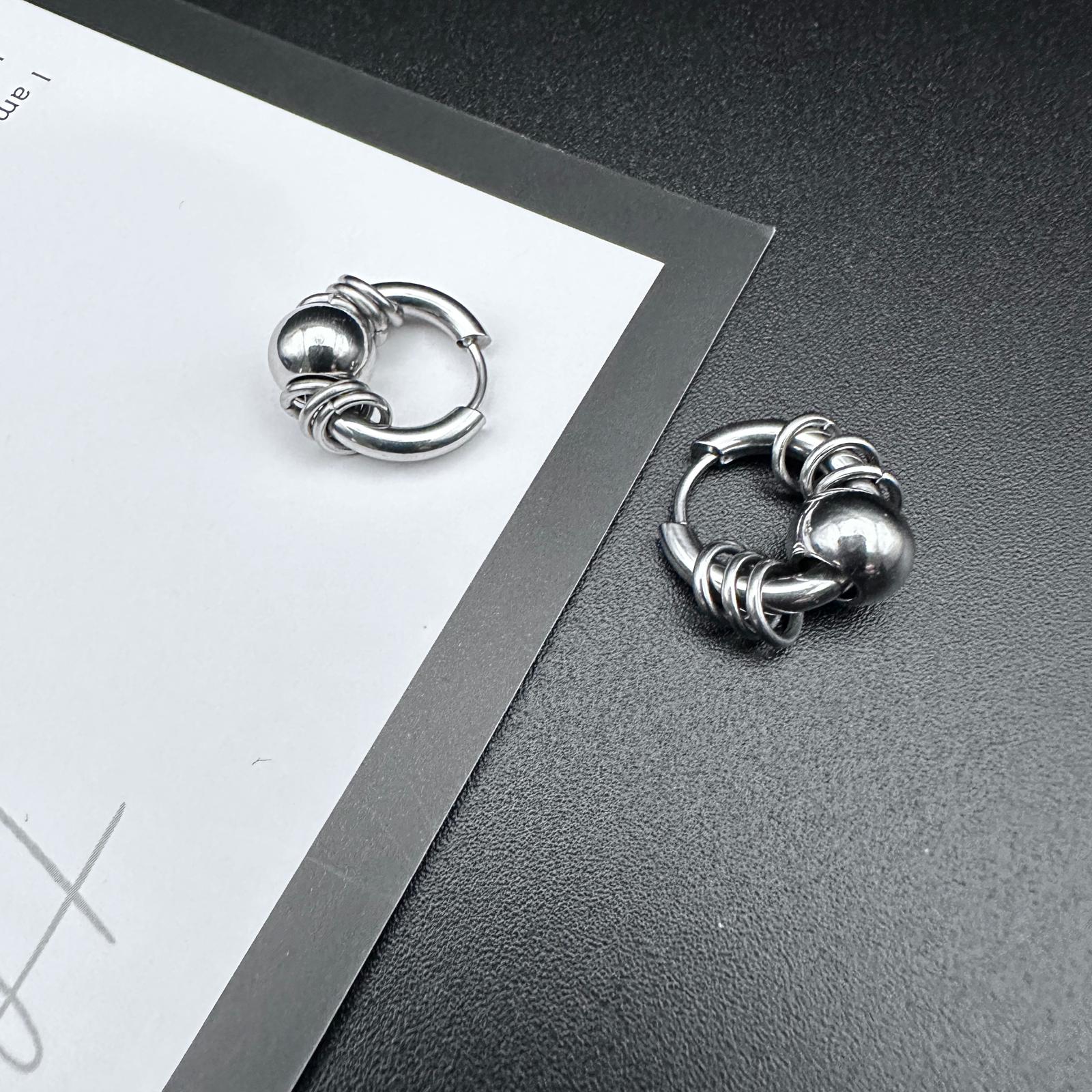 Hoop Sphere Earrings | Soft-Industrial Unisex Hoop Earrings