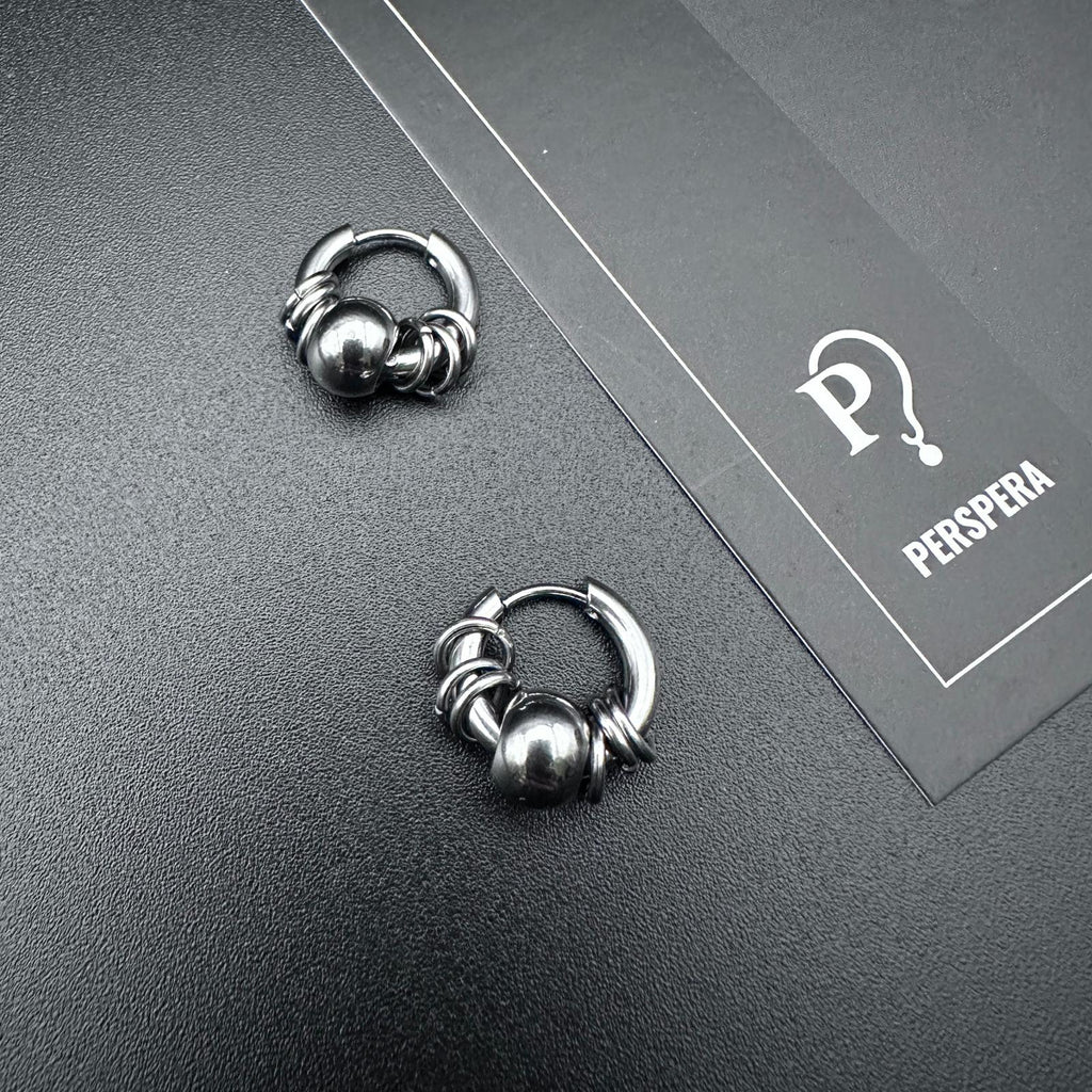Hoop Sphere Earrings | Soft-Industrial Unisex Hoop Earrings