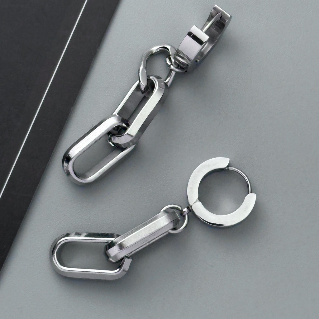 Long Link Earrings | Mechanical Soft Industrial Gender-Neutral Jewelry