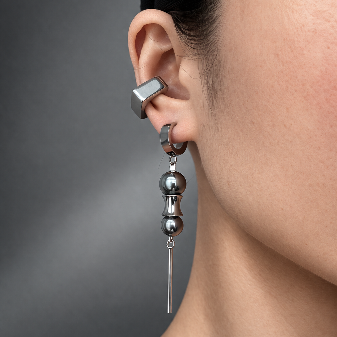 Hoop Bar Earrings | Soft Industrial Gender-Neutral Jewelry