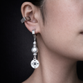 Hoop Long Bar Earrings | Soft Industrial Gender-Neutral Jewelry