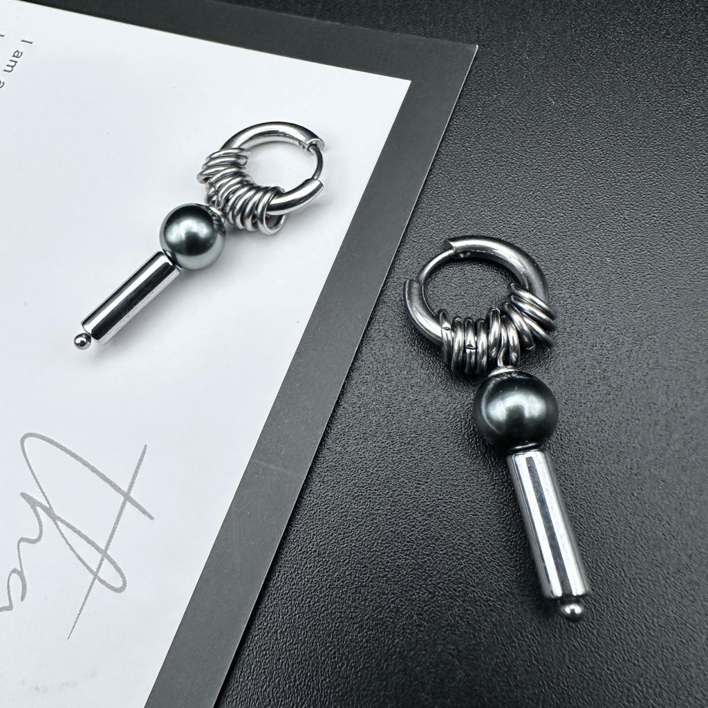 Hoop Planet Probe Earrings | Soft-Industrial Unisex Earrings with Strength