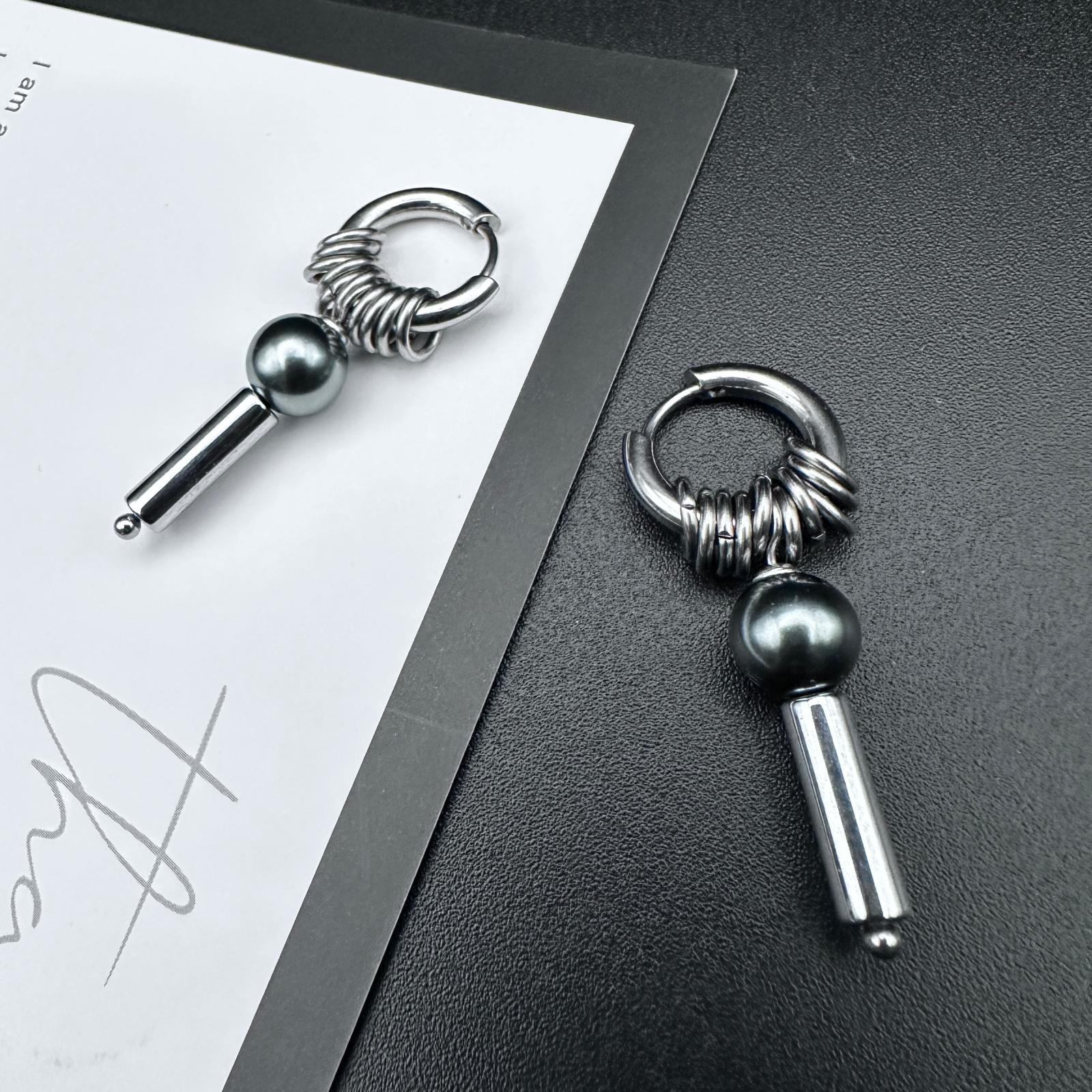 Hoop Planet Probe Earrings | Soft-Industrial Unisex Earrings with Strength
