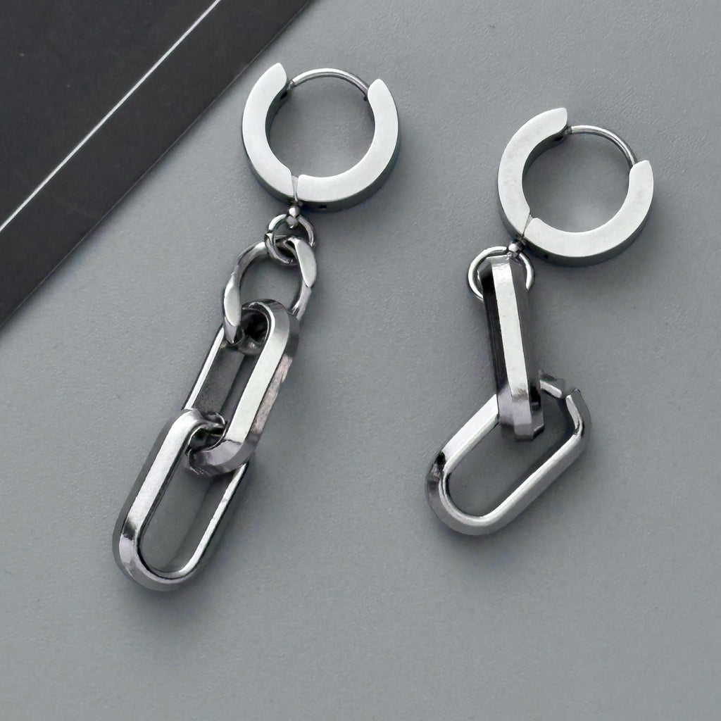 Long Link Earrings | Mechanical Soft Industrial Gender-Neutral Jewelry