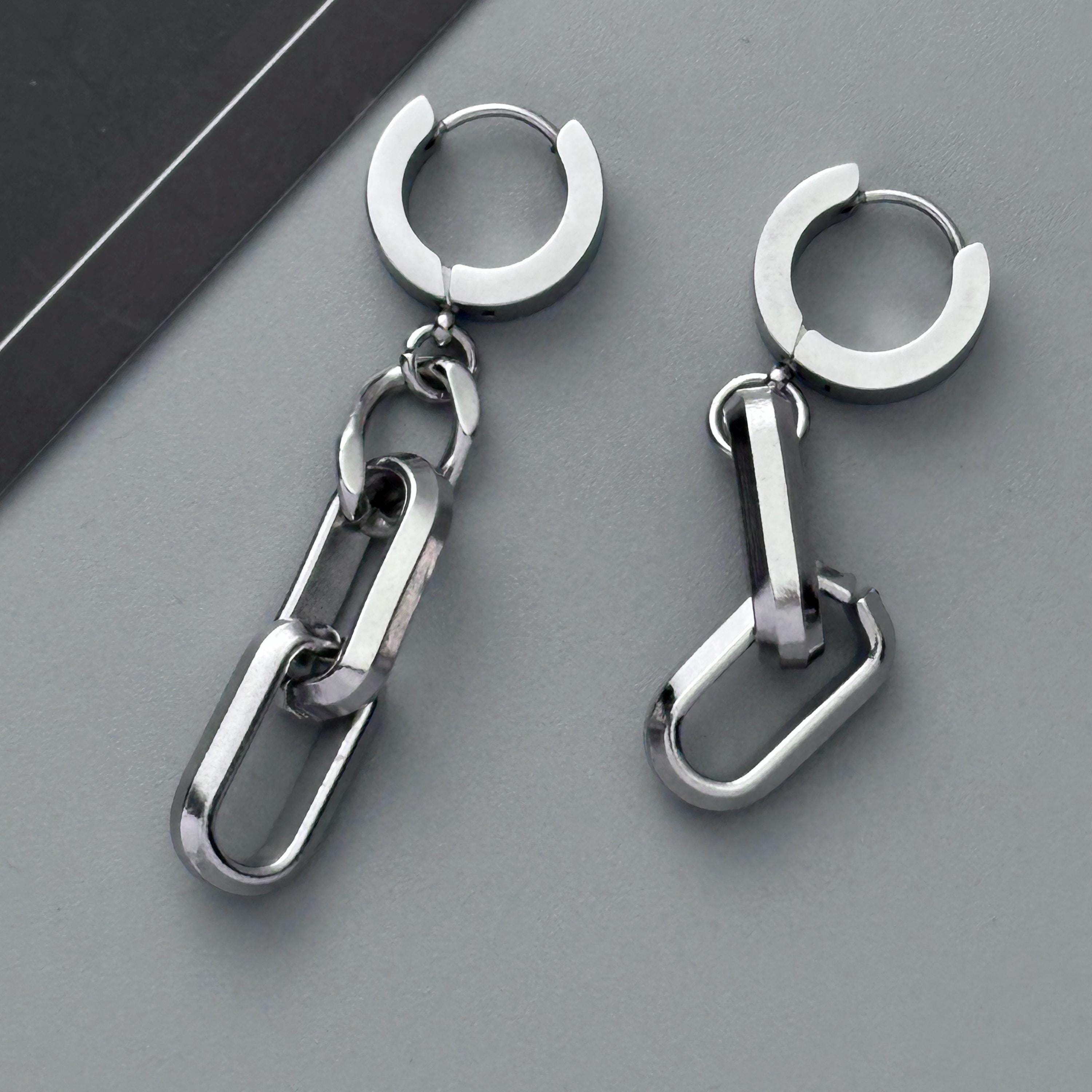 Long Link Earrings | Mechanical Soft Industrial Gender-Neutral Jewelry