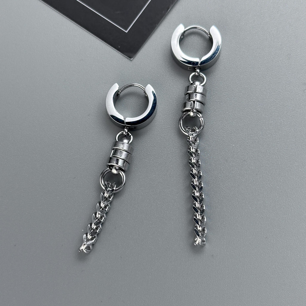 Long Chain Earrings | Mechanical Soft Industrial Gender-Neutral Jewelry