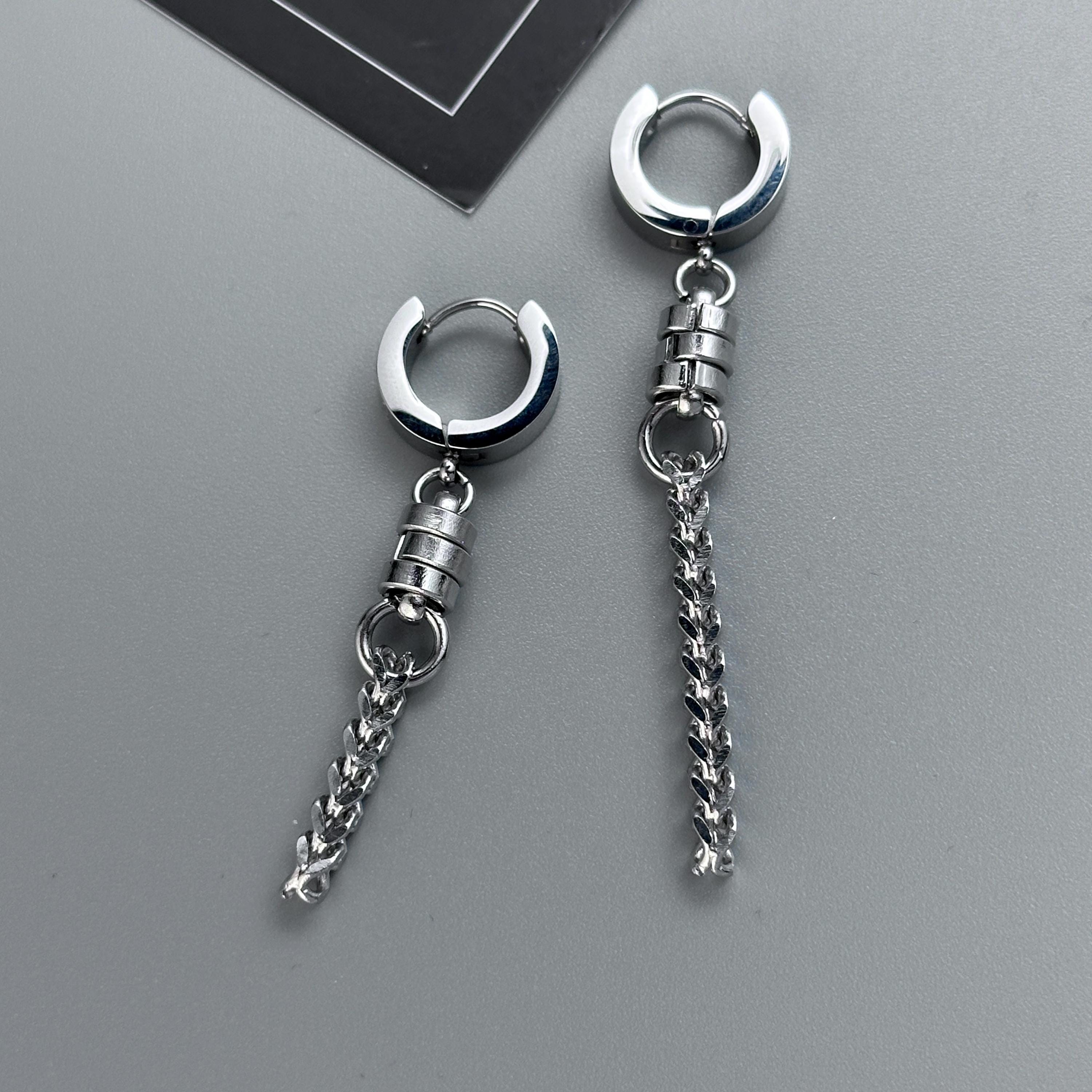 Long Chain Earrings | Mechanical Soft Industrial Gender-Neutral Jewelry