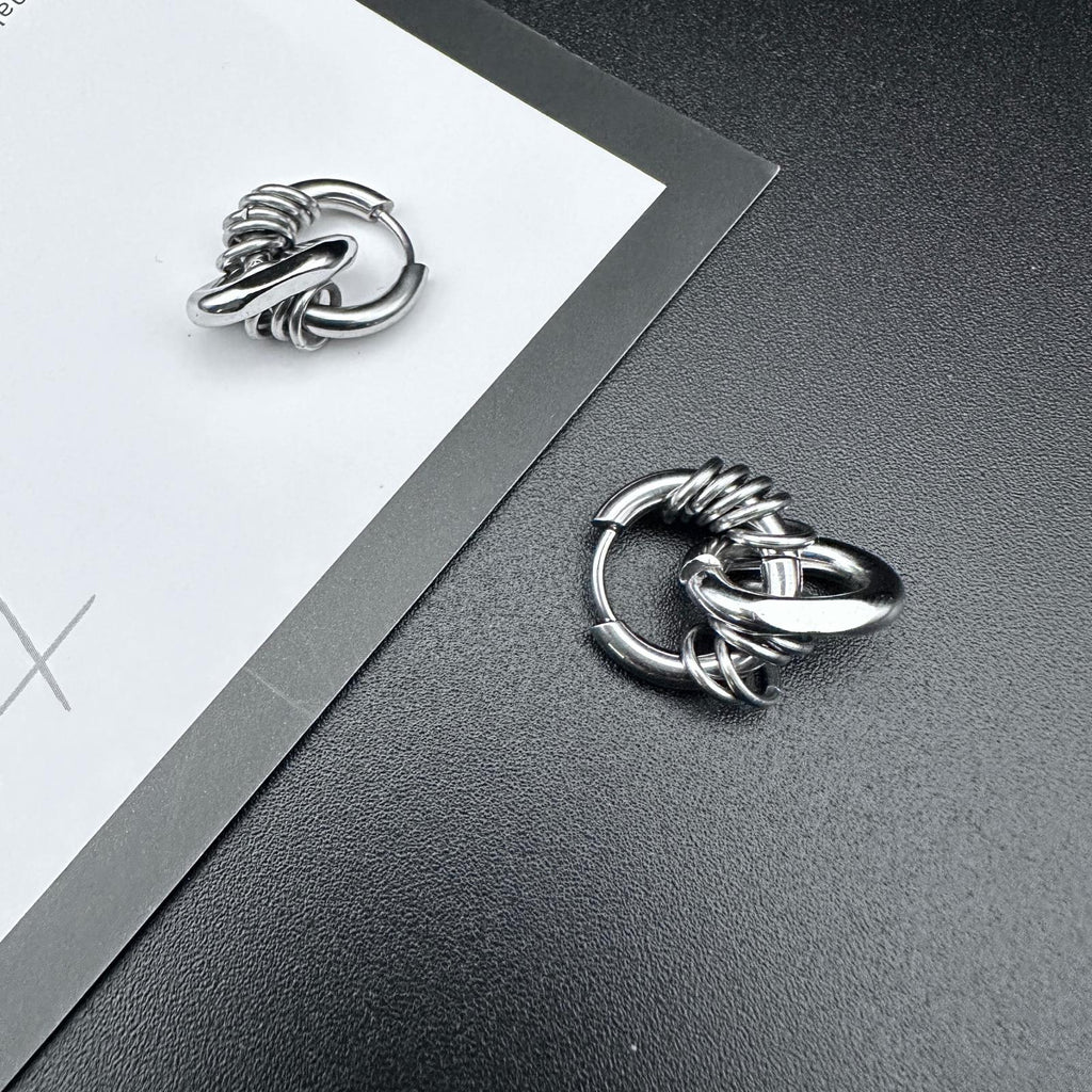 Hoop Link Earrings | Soft-Industrial Unisex Earrings with Strength