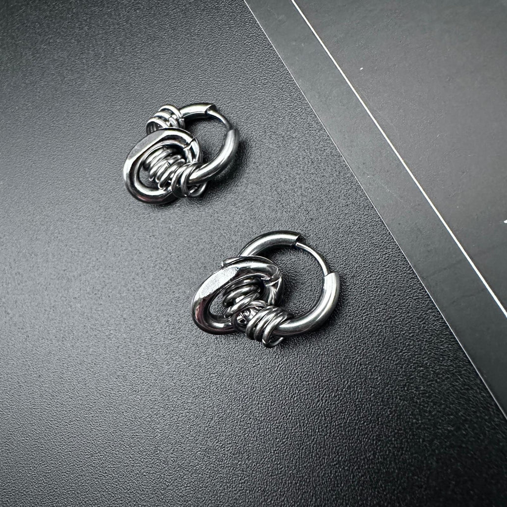 Hoop Link Earrings | Soft-Industrial Unisex Earrings with Strength