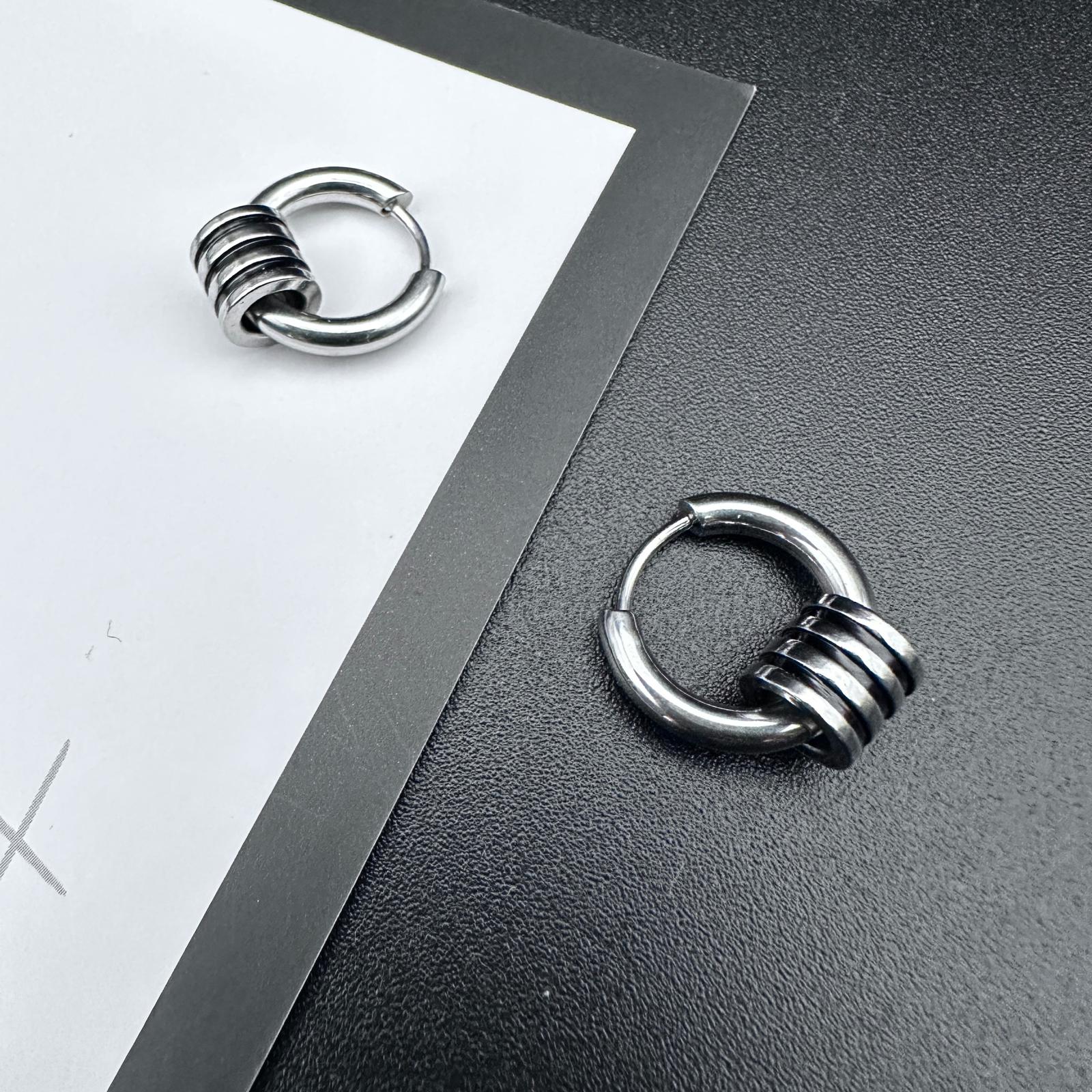 Hoop Ring Detail Earrings | Soft-Industrial Unisex Hoop Earrings