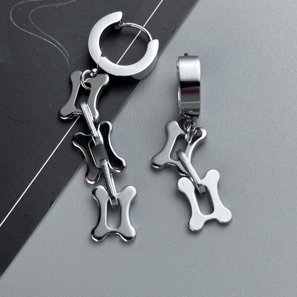 Hoop Butterfly Chain Earrings | Soft Industrial Gender-Neutral Jewelry