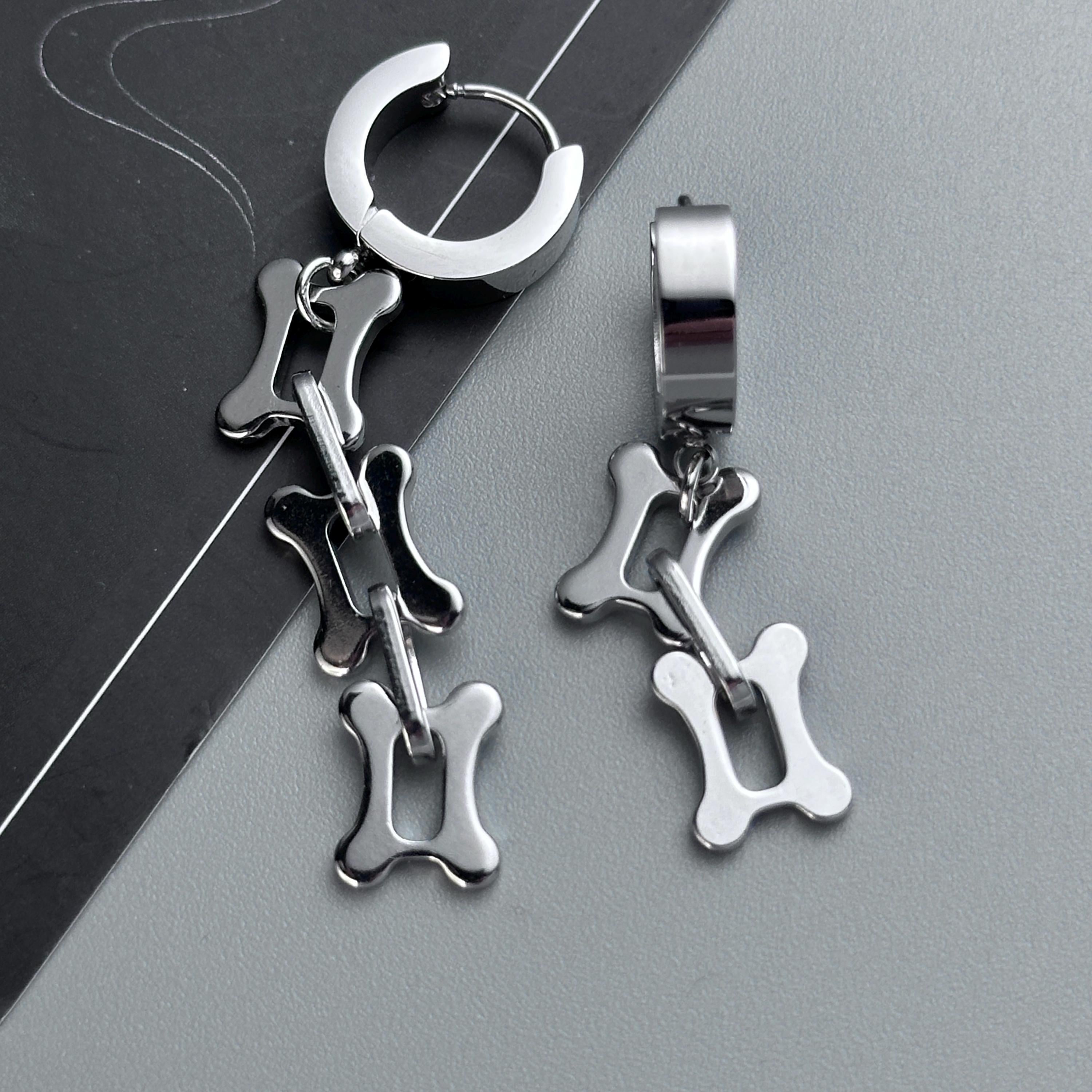 Hoop Butterfly Chain Earrings | Soft Industrial Gender-Neutral Jewelry