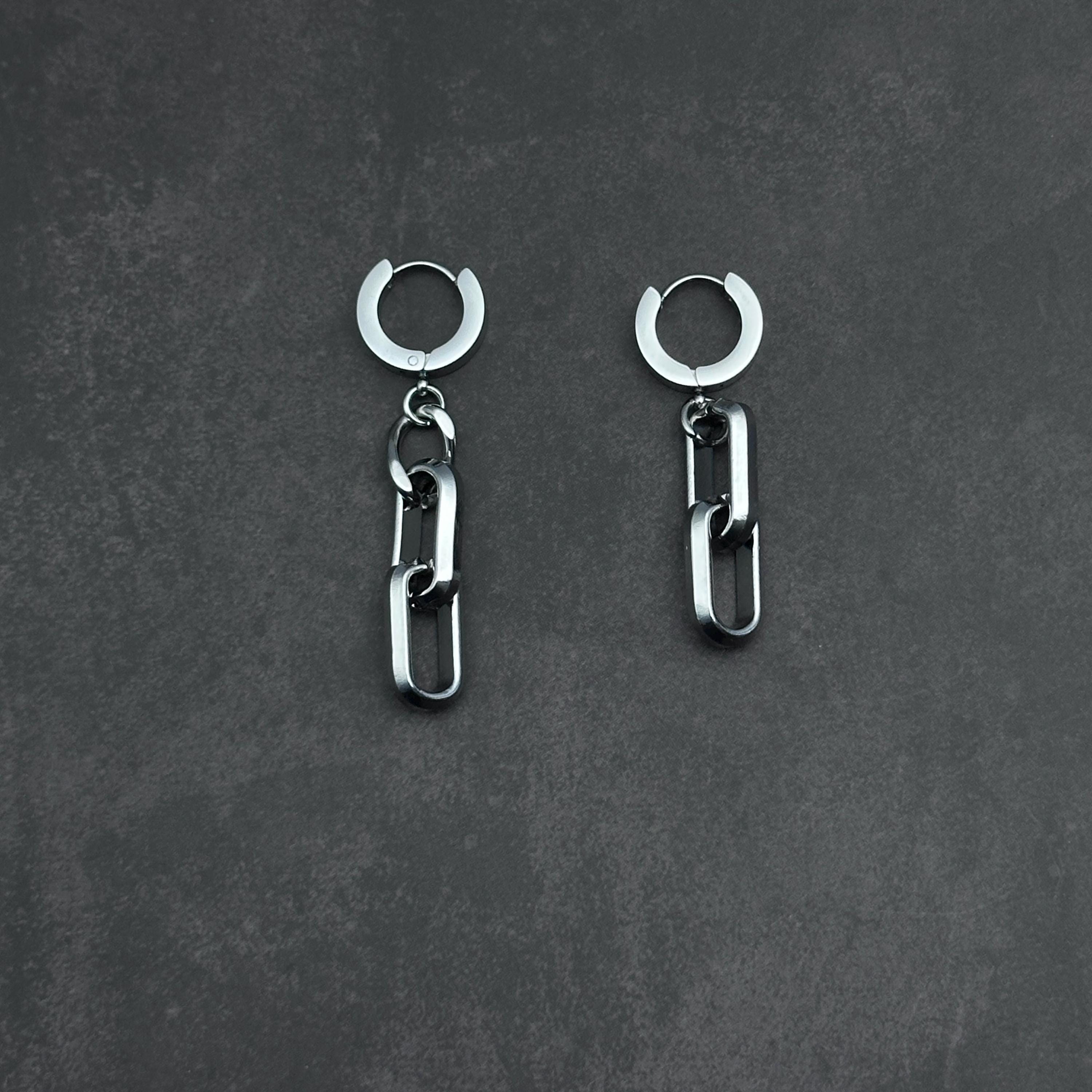 Long Link Earrings | Mechanical Soft Industrial Gender-Neutral Jewelry