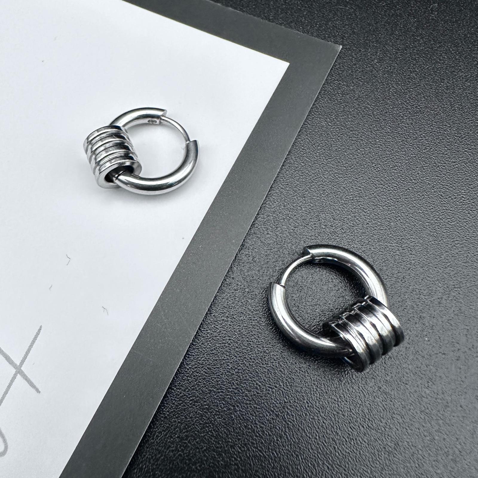 Hoop Cylinder Earrings | Mechanical Soft-Industrial Unisex Earrings