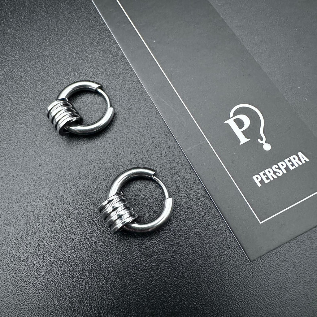 Hoop Cylinder Earrings | Mechanical Soft-Industrial Unisex Earrings