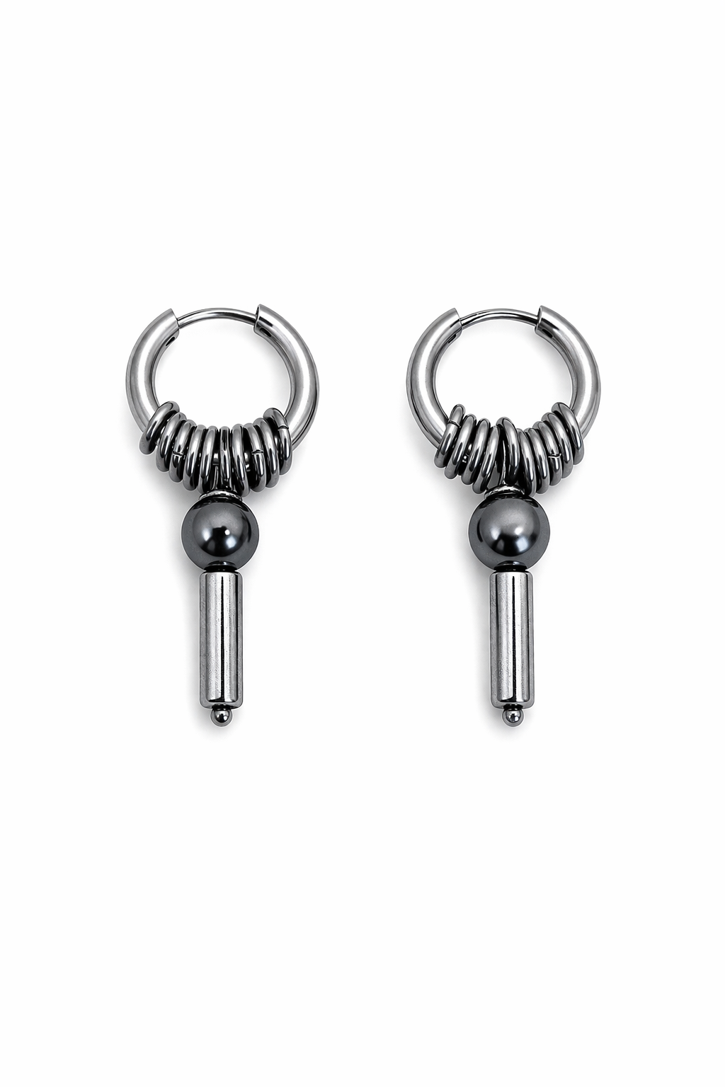 Hoop Planet Probe Earrings | Soft-Industrial Unisex Earrings with Strength