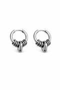 Hoop Heart Drop Earrings | Soft-Industrial Unisex Earrings with Strength