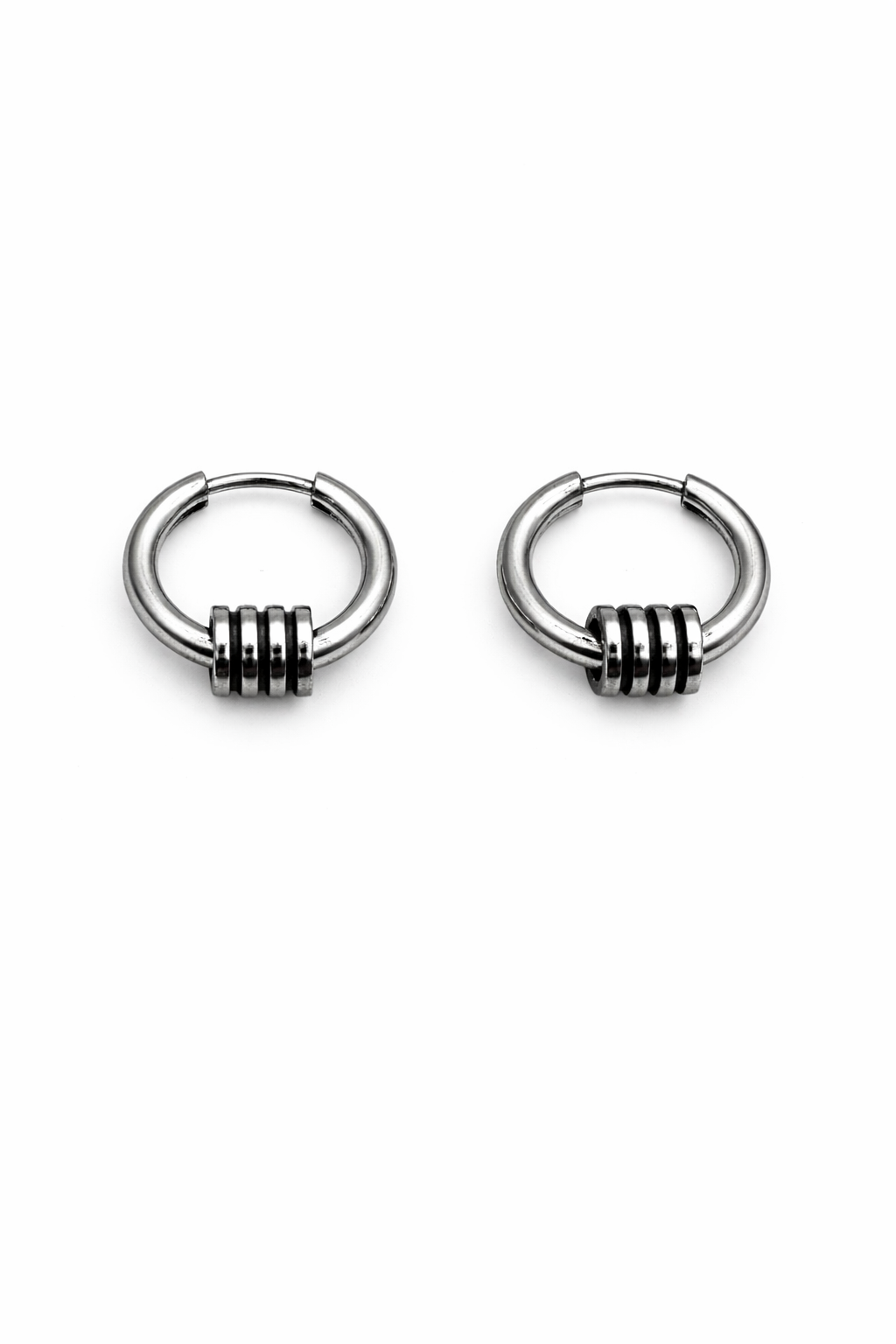 Hoop Ring Detail Earrings | Soft-Industrial Unisex Hoop Earrings