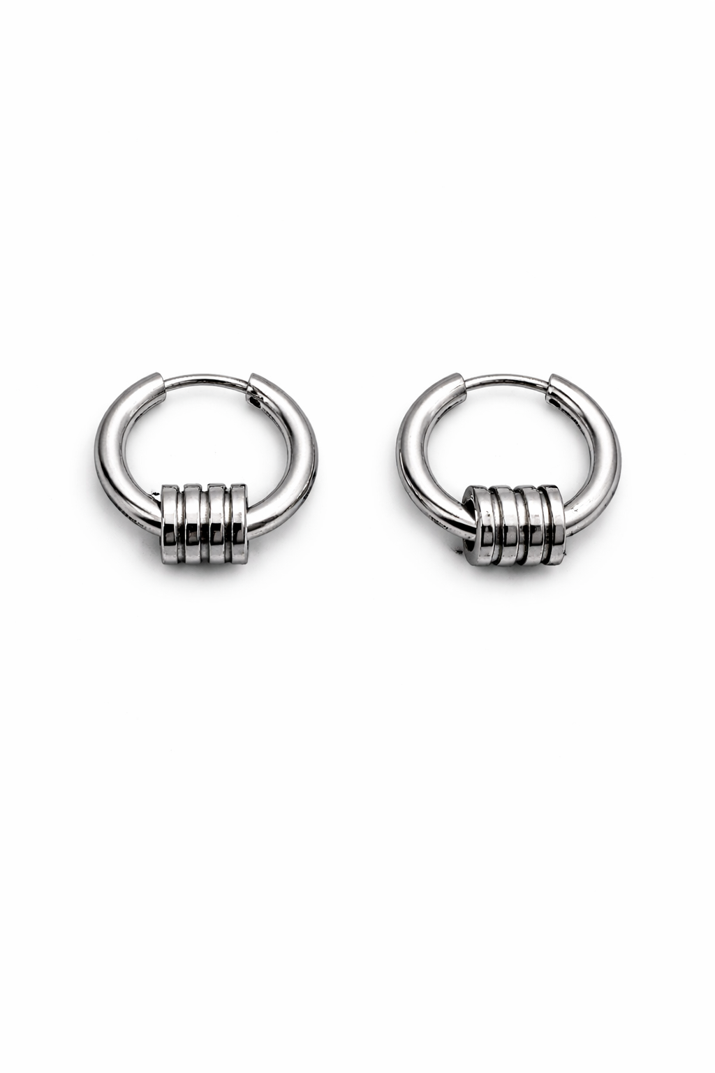 Hoop Cylinder Earrings | Mechanical Soft-Industrial Unisex Earrings