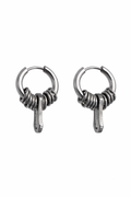 Hoop Bone Drop Earrings | Soft-Industrial Unisex Earrings with Strength
