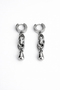 Hoop Chain Drop Earrings | Soft Industrial Gender-Neutral Jewelry
