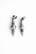 Hoop Pendulum Drop Earrings | Soft-Industrial Unisex Earrings with Mechanical Edge