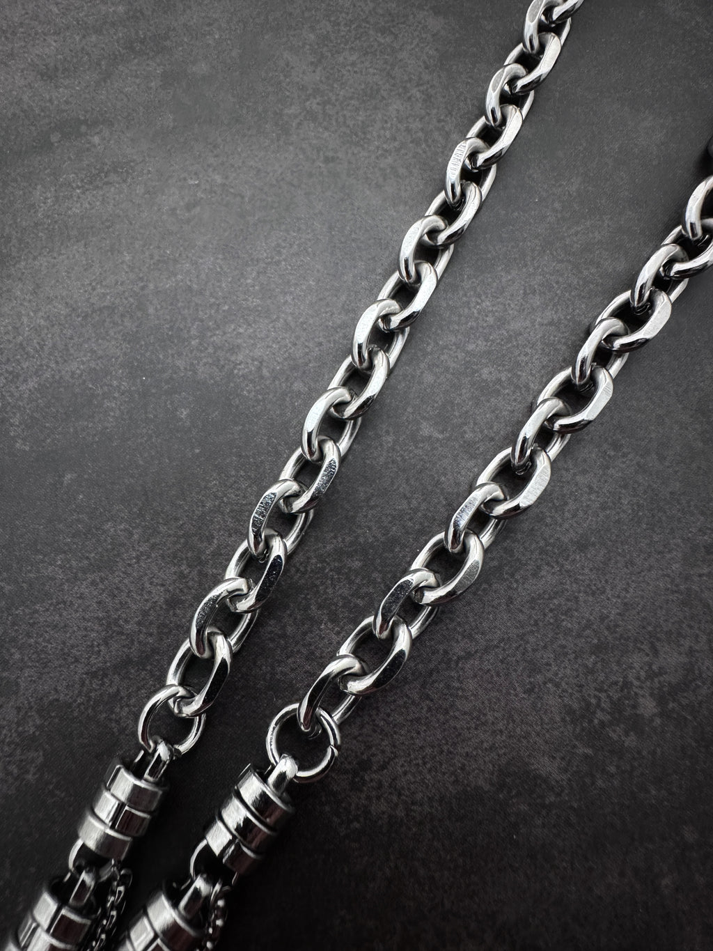 Fringe Dark Grey Pearls Soft-Industrial Statement Necklace