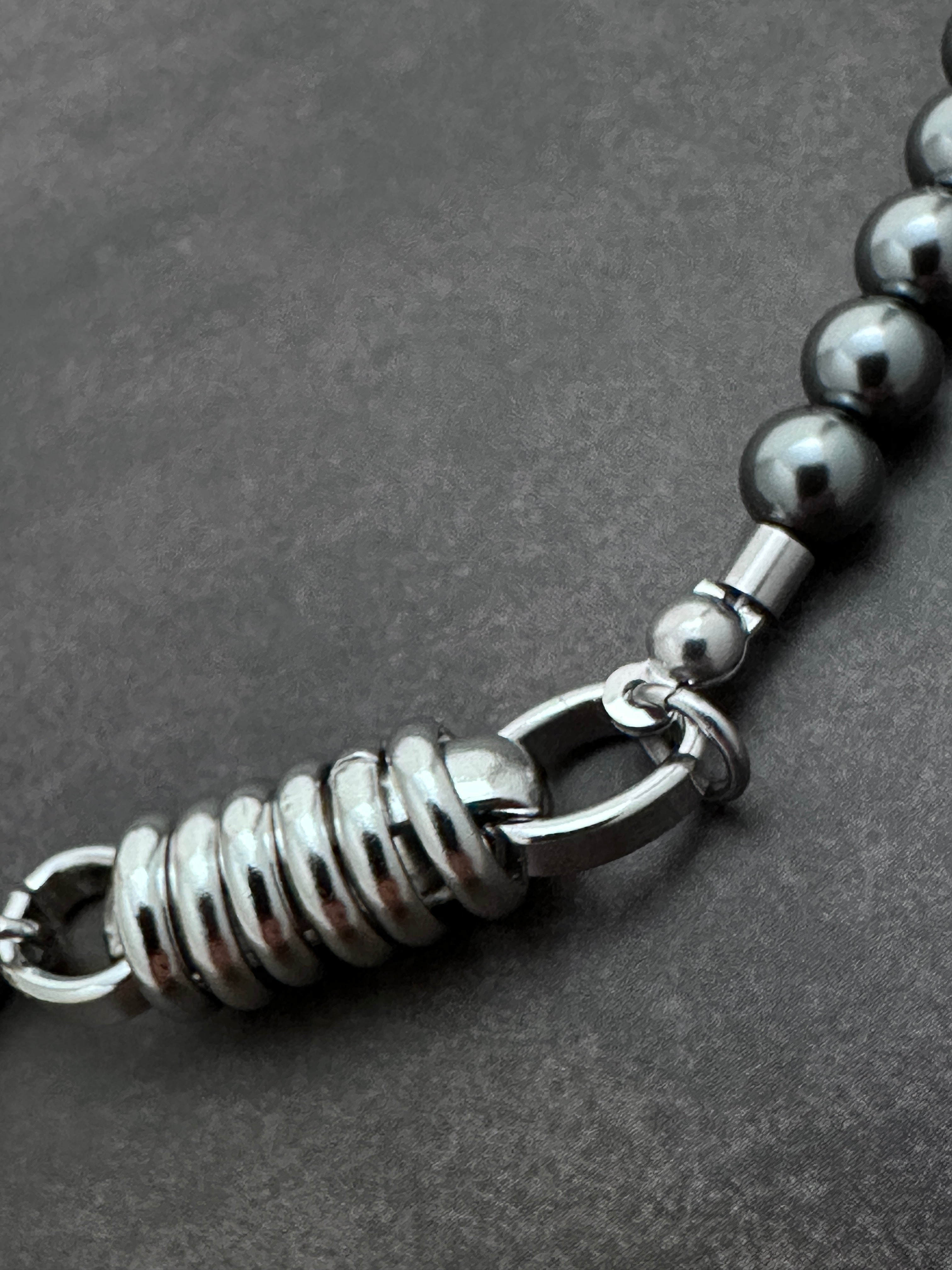 Cross Detail Pearl Necklace & Spike Drop Earrings Set | Soft Industrial Gender-Neutral Jewelry