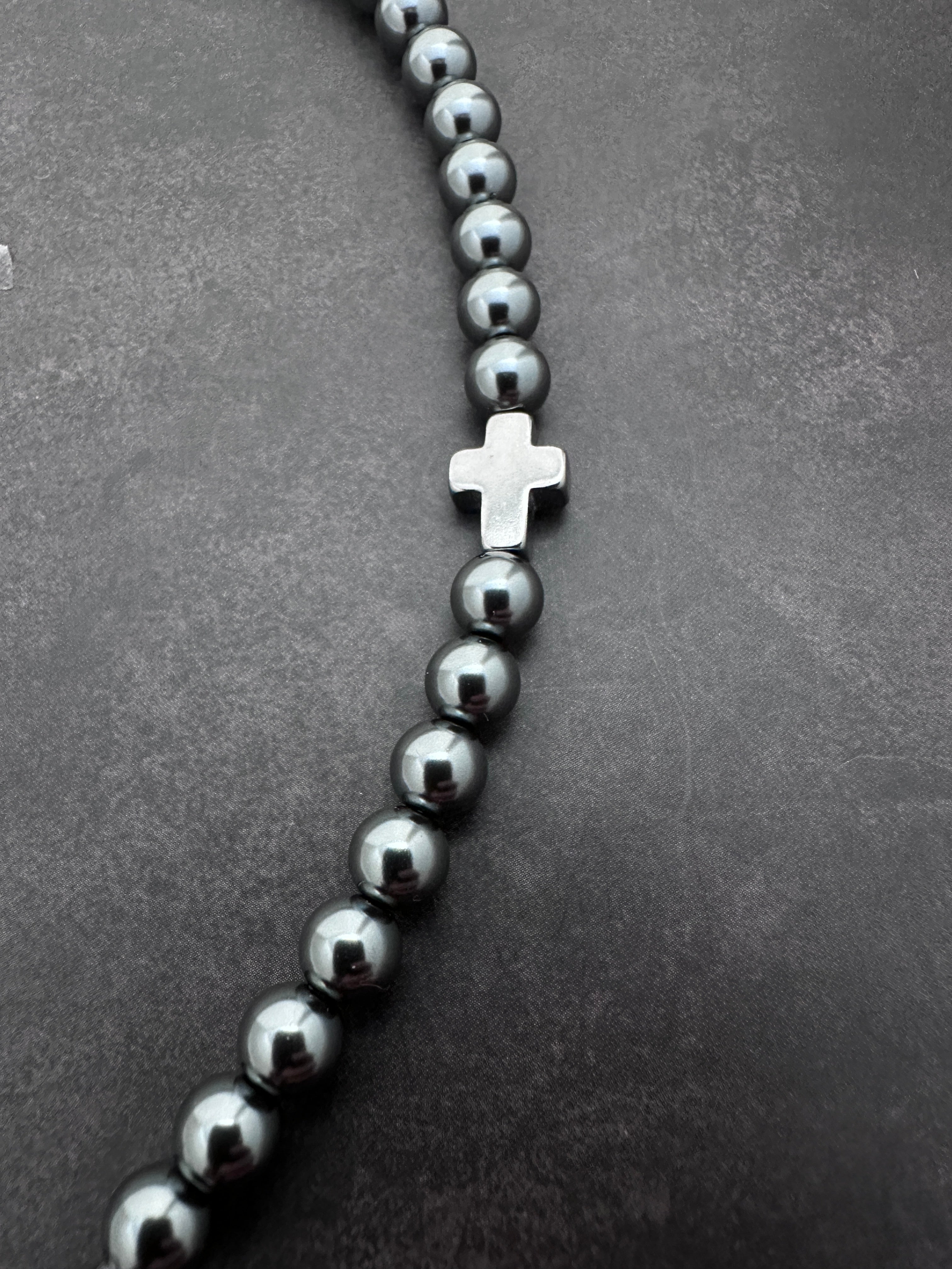 Mechanical Chain Soft-Industrial Necklac | Dark Grey Pearls  Statement Necklac