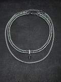 Collana Punk a Goccia con Punte Soft-Industrial | Choker a Catena a Doppio Strato