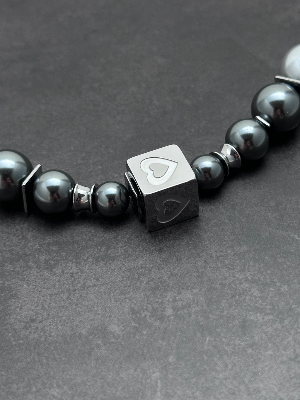 Square Heart Double Drop Industrial Necklace with Elegant Strength