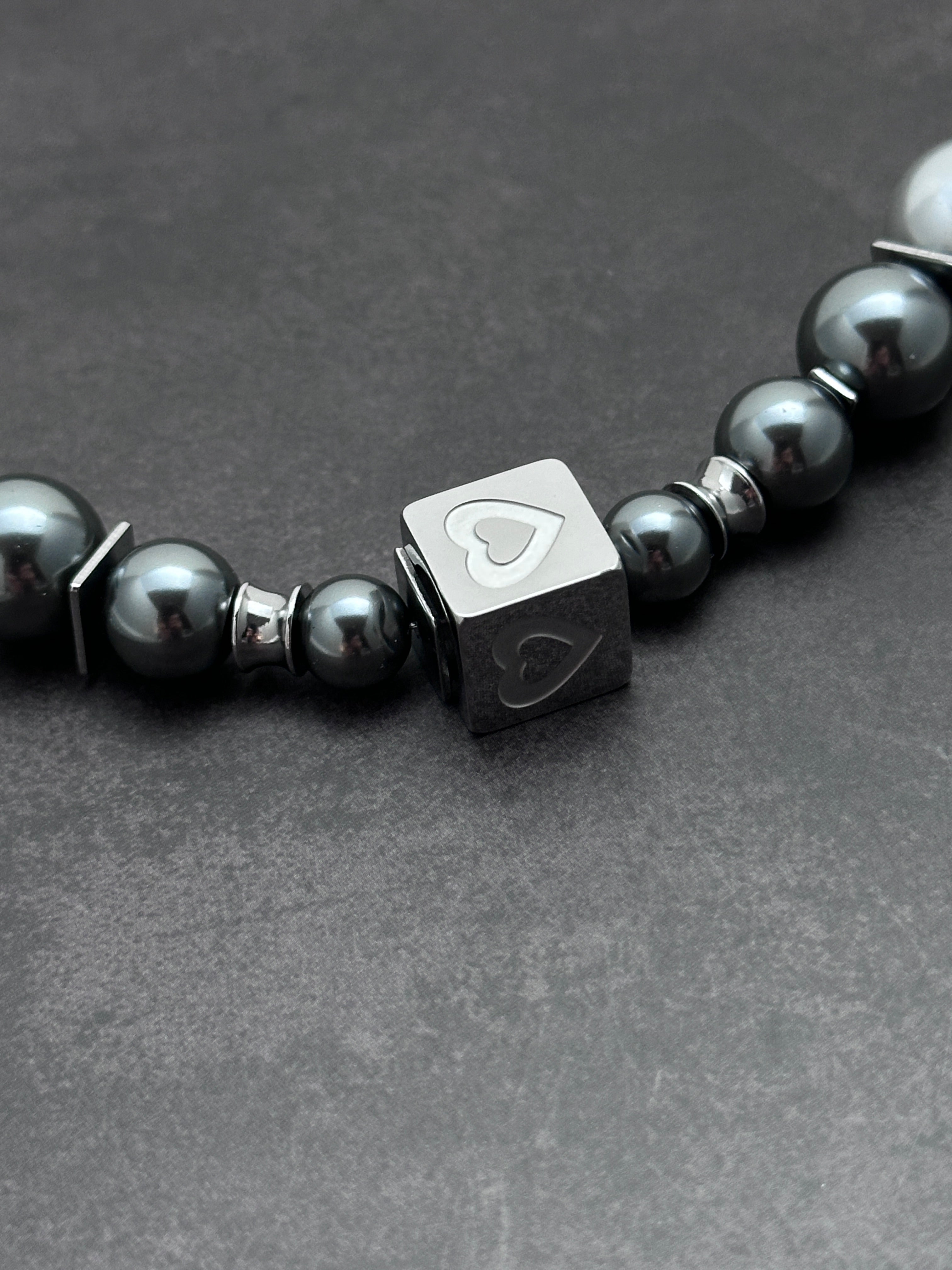 Square Heart Double Drop Industrial Necklace with Elegant Strength