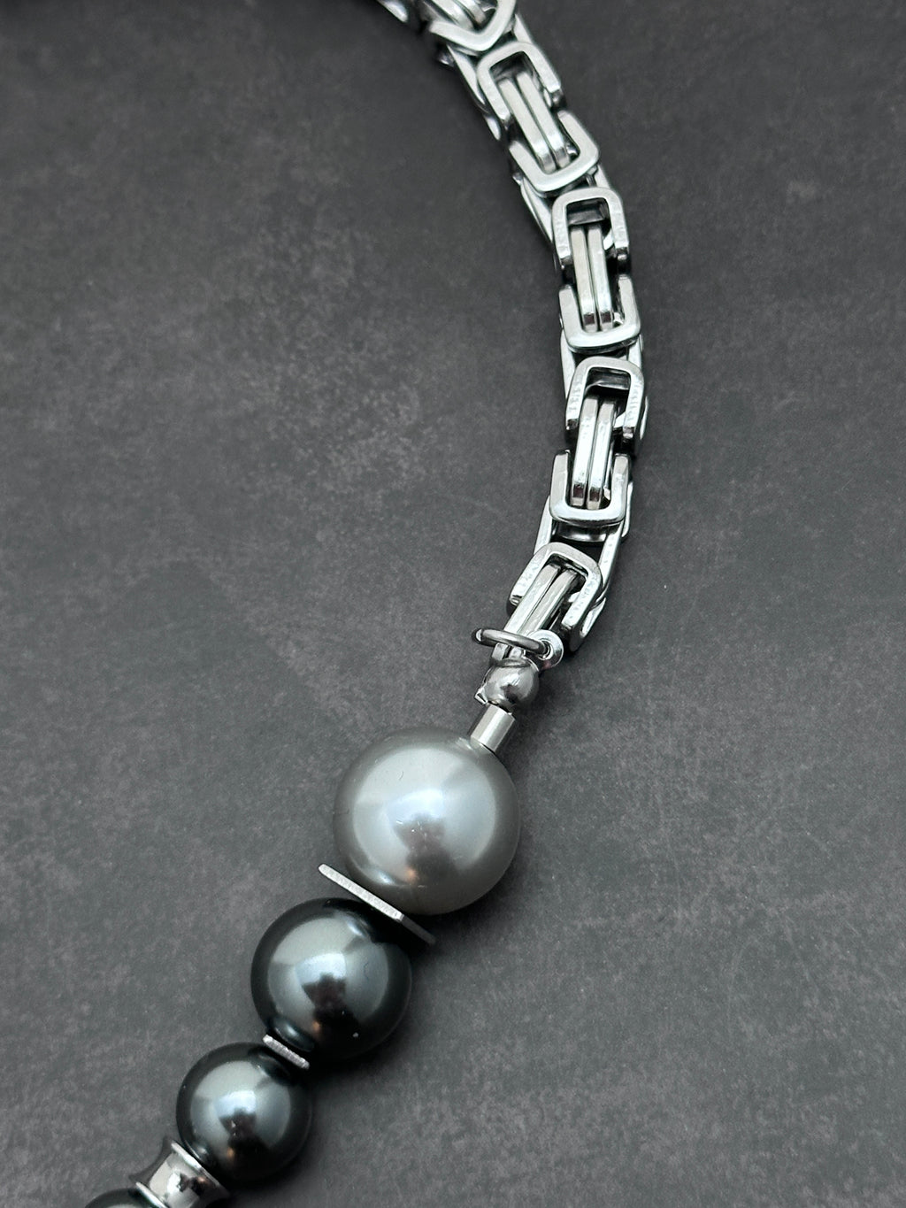 Square Heart Double Drop Industrial Necklace with Elegant Strength