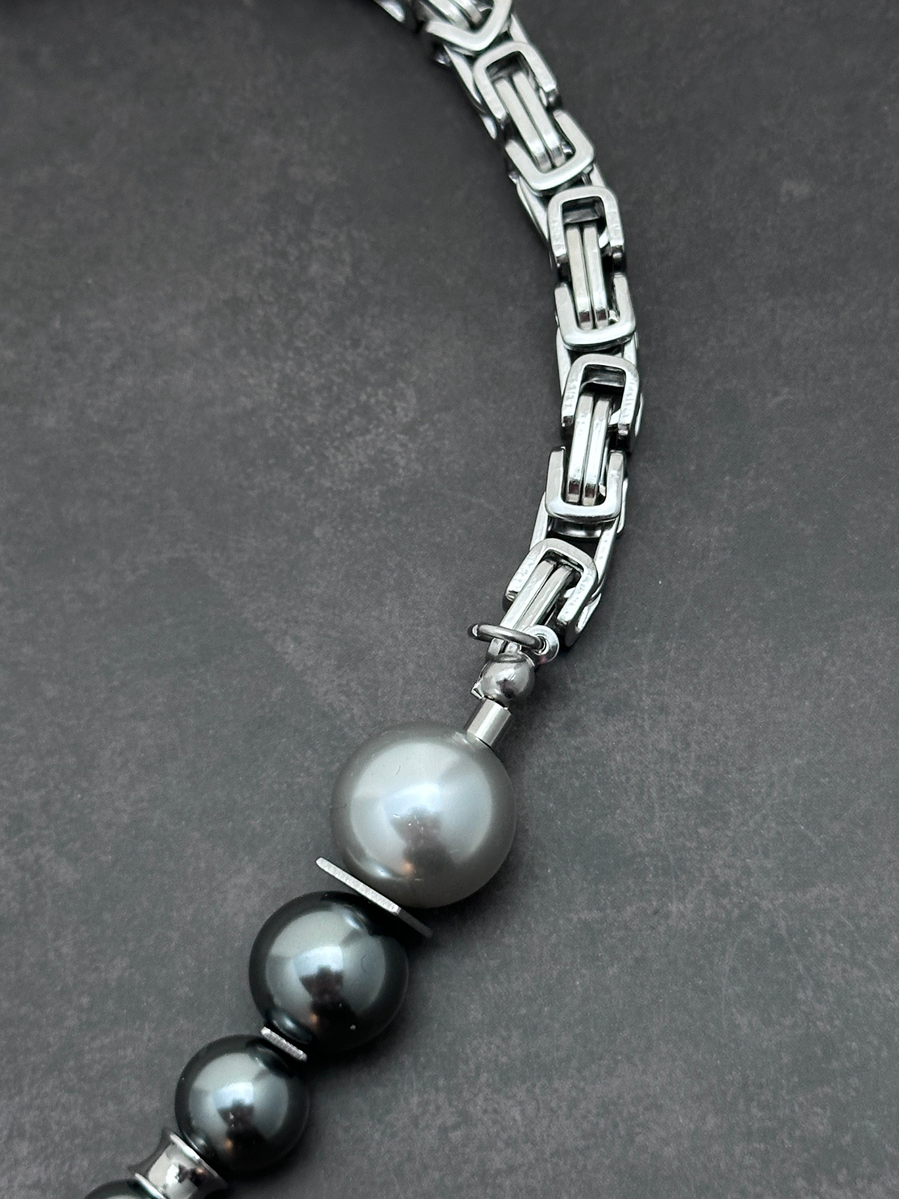 Square Heart Double Drop Industrial Necklace with Elegant Strength