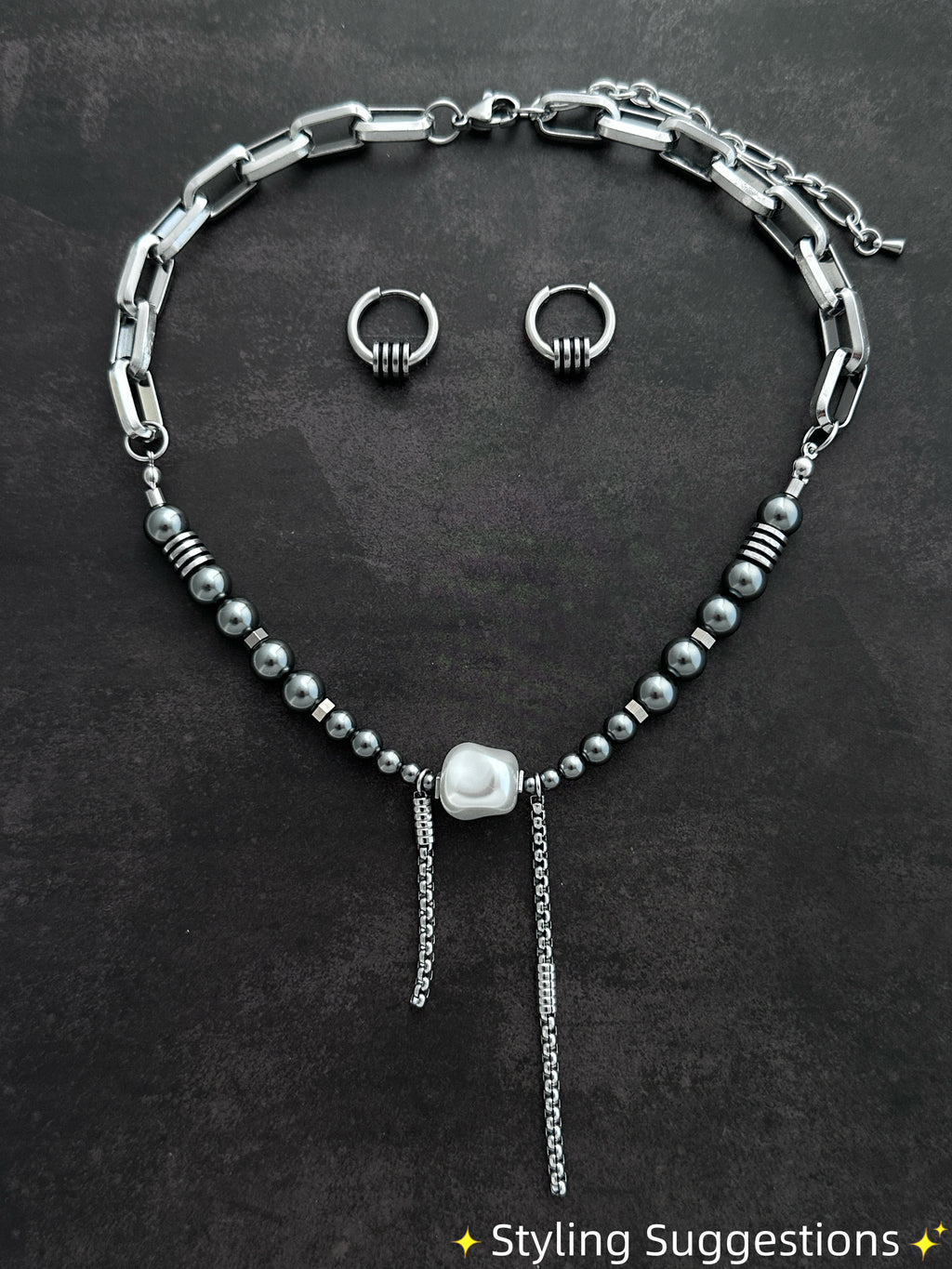 Hoop Ring Detail Earrings | Soft-Industrial Unisex Hoop Earrings
