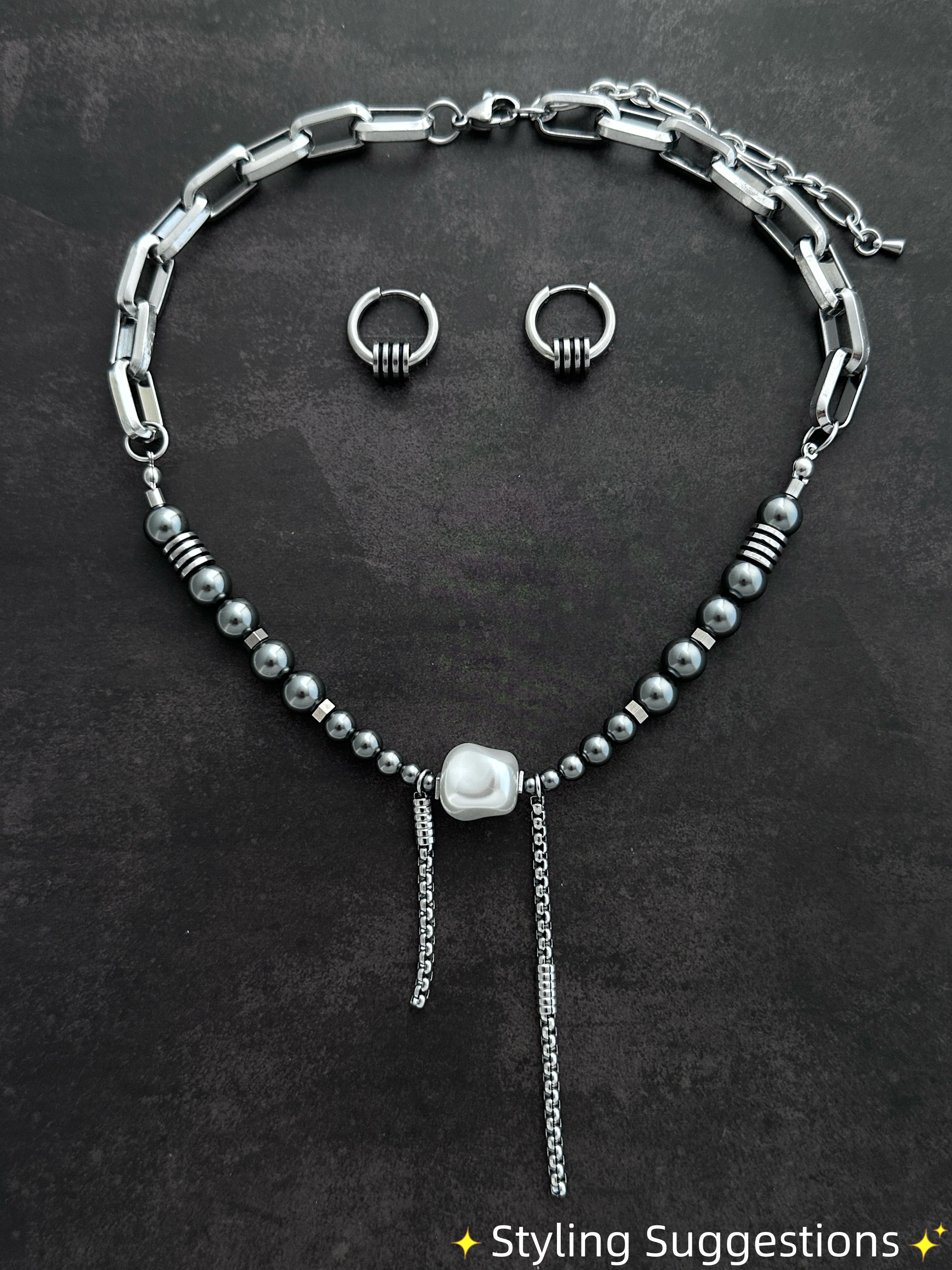 Hoop Ring Detail Earrings | Soft-Industrial Unisex Hoop Earrings