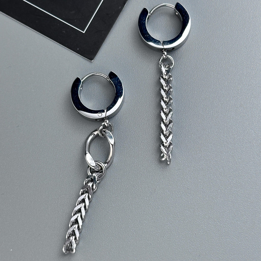 Hoop Chain Earrings | Soft Industrial Gender-Neutral Jewelry