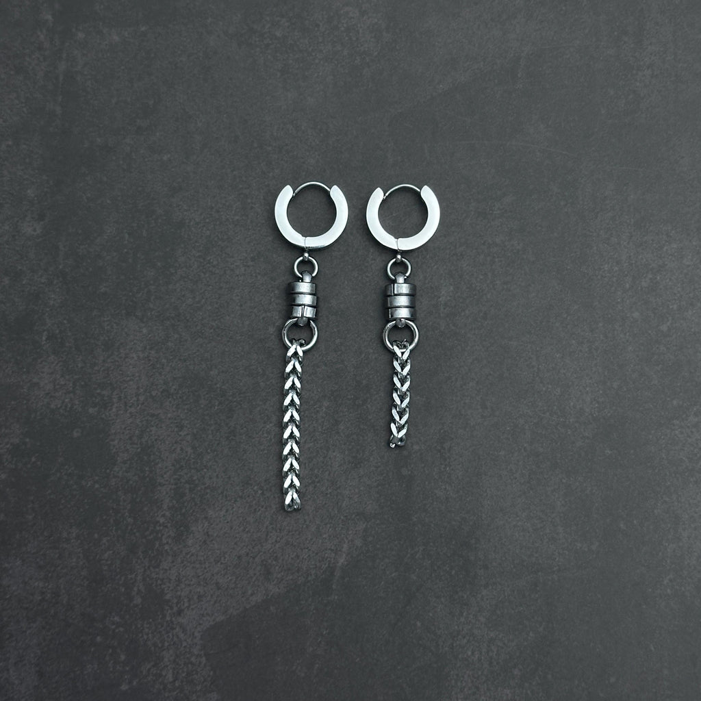 Long Chain Earrings | Mechanical Soft Industrial Gender-Neutral Jewelry