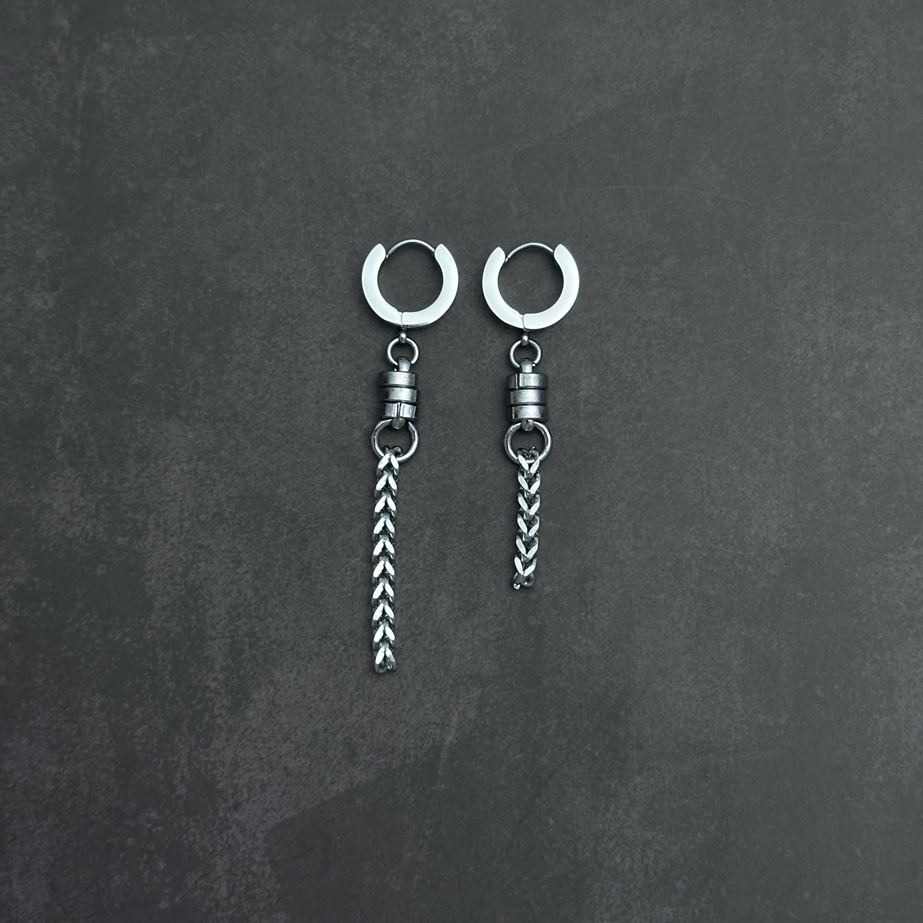 Long Chain Earrings | Mechanical Soft Industrial Gender-Neutral Jewelry